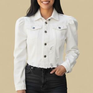 Vibrant Women's White Jean Jacket (936)